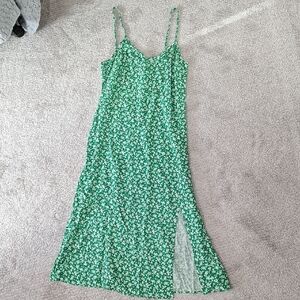 Goddess Green Floral Midi Dress